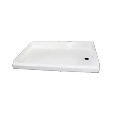 SP2436WR – S.RECREATION Shower Pan, 24 Inch x 36 Inch x 3.57 To 4.23 Inch Right Hand Drain White High Impact ABS